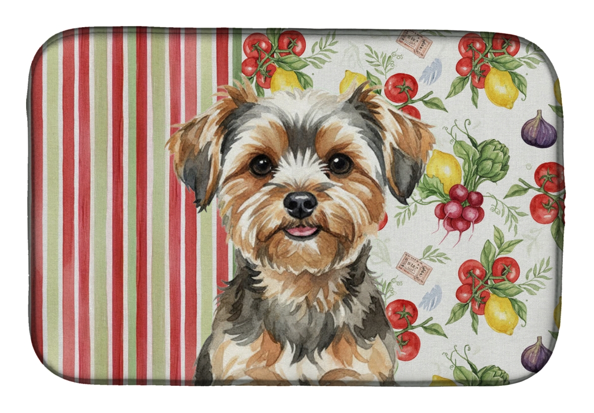 Picture of Carolines Treasures WDK8462DDM 21 x 14 in. Yorkiepoo Vegetables Dish Drying Mat