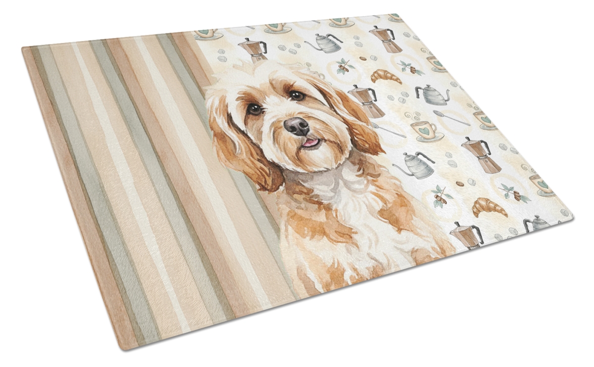 WDK7366LCB 11.25 x 15.25 in. Cavapoo Coffee Bar Glass Cutting Board
