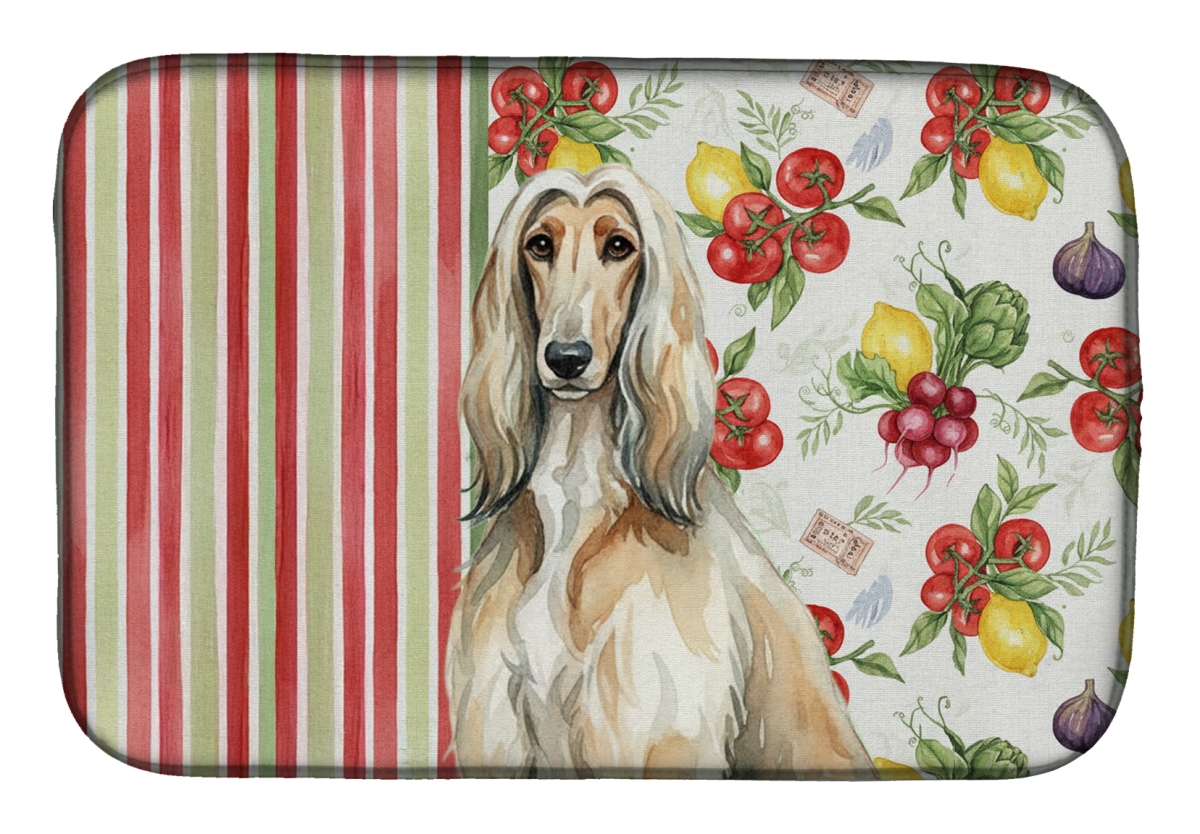 Picture of Carolines Treasures WDK8066DDM 21 x 14 in. Afghan Hound Vegetables Dish Drying Mat