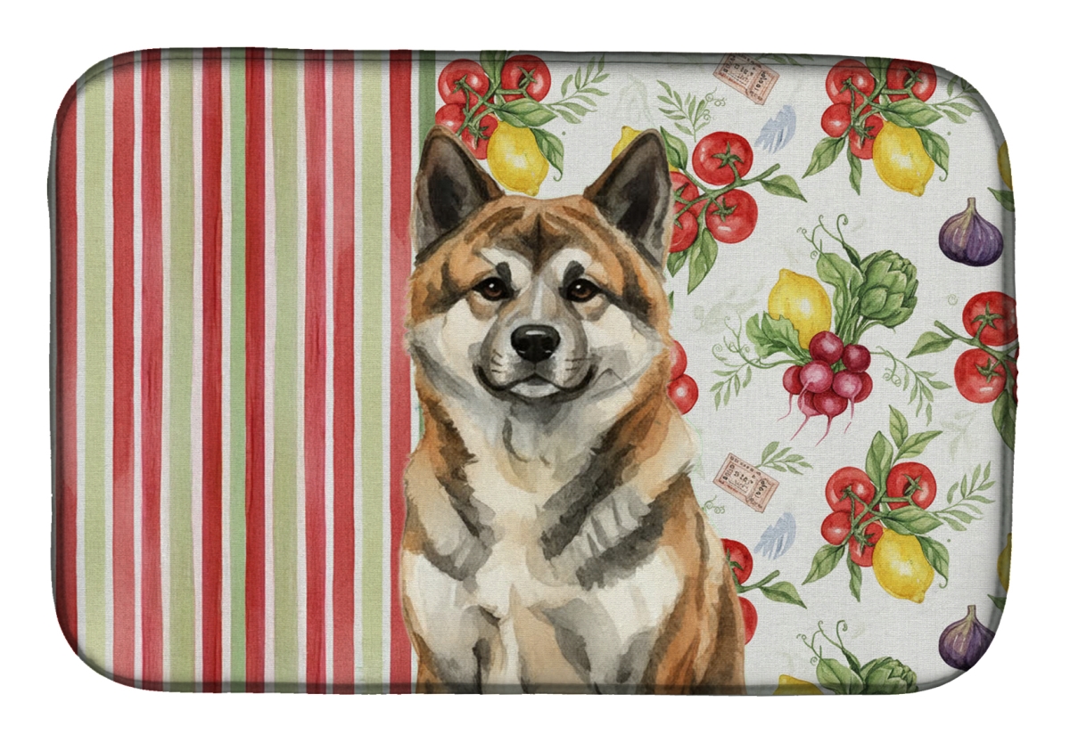Picture of Carolines Treasures WDK8069DDM 21 x 14 in. Brindle Akita Vegetables Dish Drying Mat