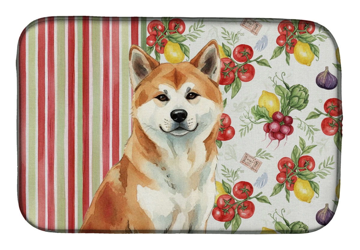 Picture of Carolines Treasures WDK8070DDM 21 x 14 in. Red Akita Vegetables Dish Drying Mat