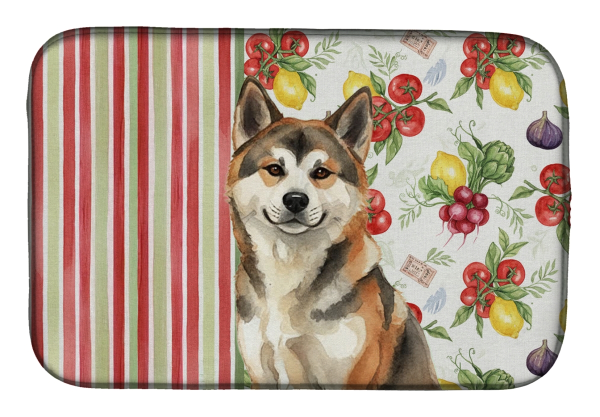 Picture of Carolines Treasures WDK8071DDM 21 x 14 in. Sesame Akita Vegetables Dish Drying Mat