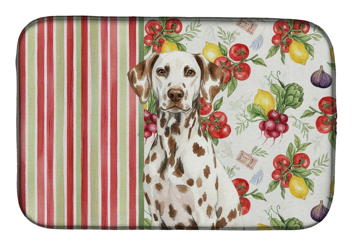 Picture of Carolines Treasures WDK8205DDM 21 x 14 in. Liver Dalmatian Vegetables Dish Drying Mat