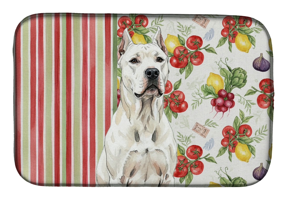 Picture of Carolines Treasures WDK8210DDM 21 x 14 in. Dogo Argentino Vegetables Dish Drying Mat