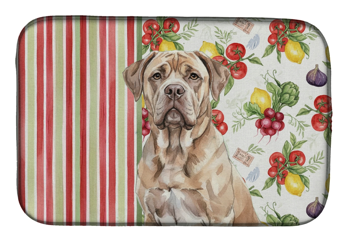 Picture of Carolines Treasures WDK8212DDM 21 x 14 in. Isabella Dogue De Bordeaux Vegetables Dish Drying Mat