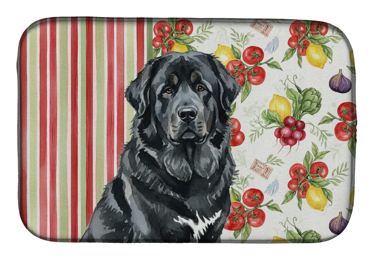 Picture of Carolines Treasures WDK8435DDM 21 x 14 in. Black Tibetan Mastiff Vegetables Dish Drying Mat