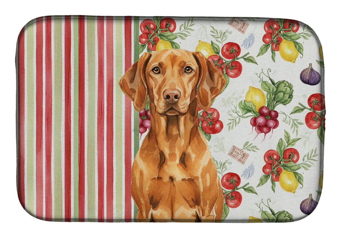 Picture of Carolines Treasures WDK8446DDM 21 x 14 in. Vizsla Vegetables Dish Drying Mat