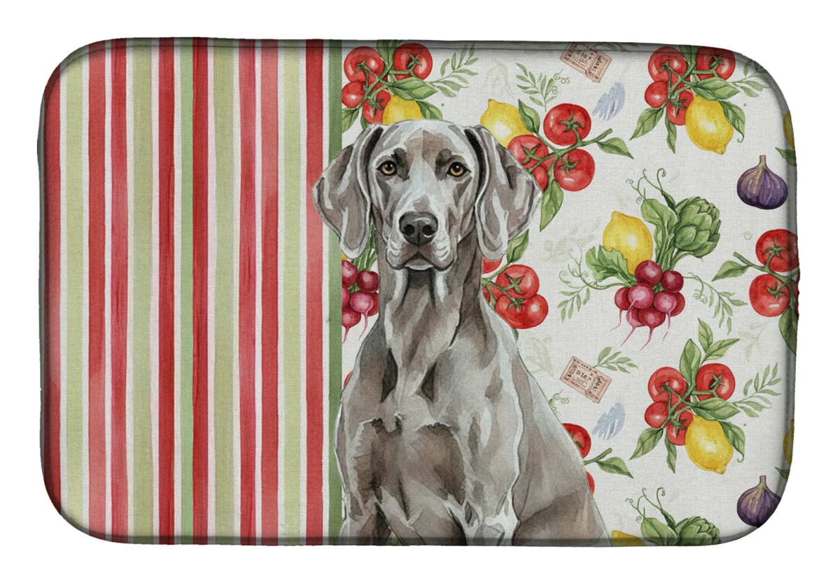 Picture of Carolines Treasures WDK8447DDM 21 x 14 in. Weimaraner Vegetables Dish Drying Mat