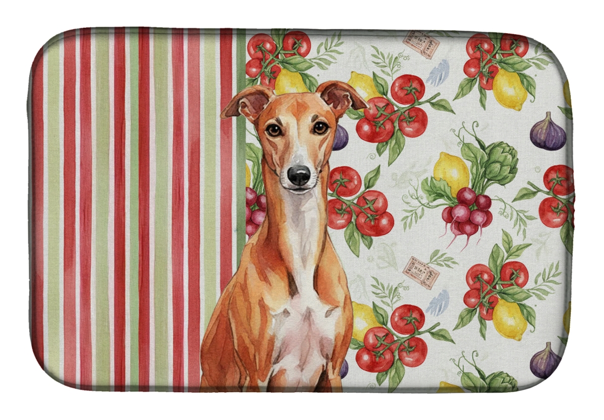 Picture of Carolines Treasures WDK8455DDM 21 x 14 in. Red Whippet Vegetables Dish Drying Mat