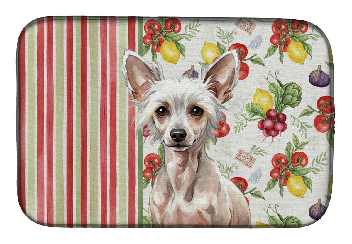 Picture of Carolines Treasures WDK8173DDM 21 x 14 in. Hairless Chinese Crested Vegetables Dish Drying Mat