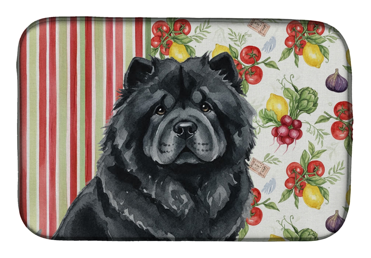 Picture of Carolines Treasures WDK8177DDM 21 x 14 in. Black Chow Chow Vegetables Dish Drying Mat