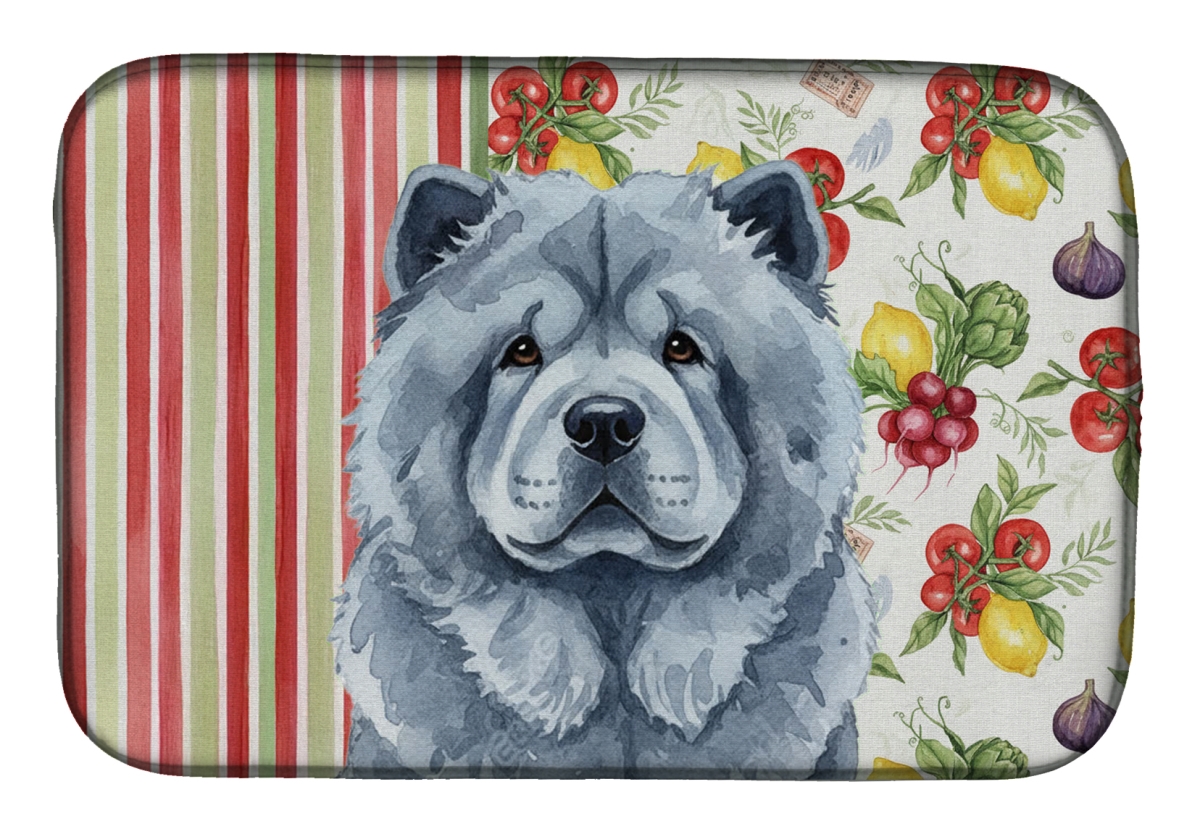 Picture of Carolines Treasures WDK8178DDM 21 x 14 in. Blue Chow Chow Vegetables Dish Drying Mat