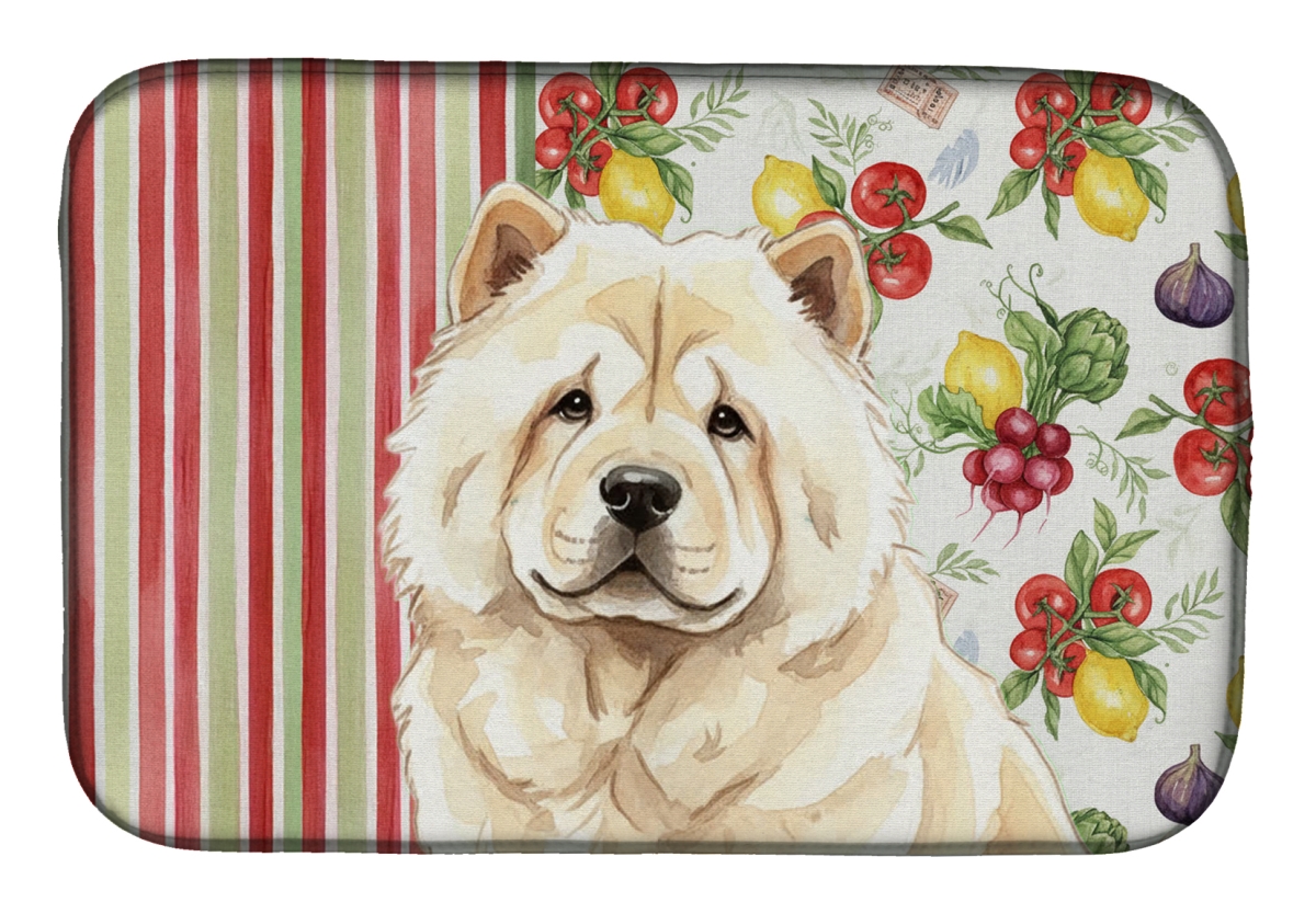 Picture of Carolines Treasures WDK8179DDM 21 x 14 in. Cream Chow Chow Vegetables Dish Drying Mat