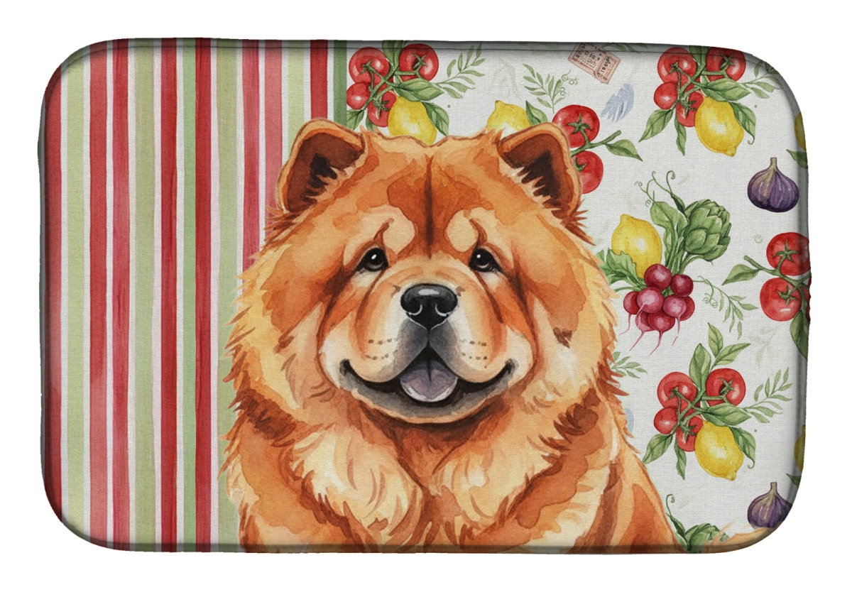 Picture of Carolines Treasures WDK8180DDM 21 x 14 in. Red Chow Chow Vegetables Dish Drying Mat