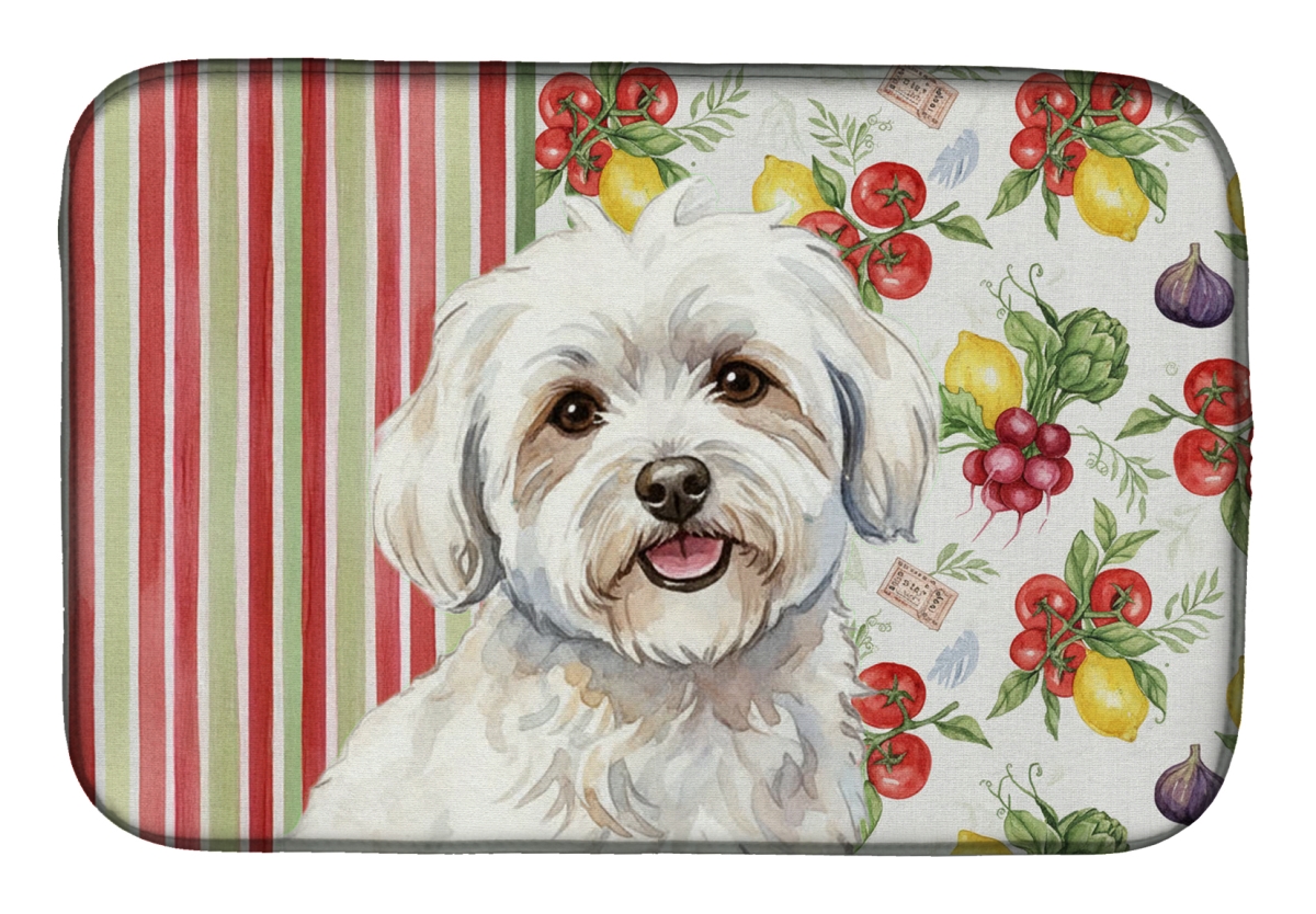 Picture of Carolines Treasures WDK8189DDM 21 x 14 in. Coton De Tulear Vegetables Dish Drying Mat