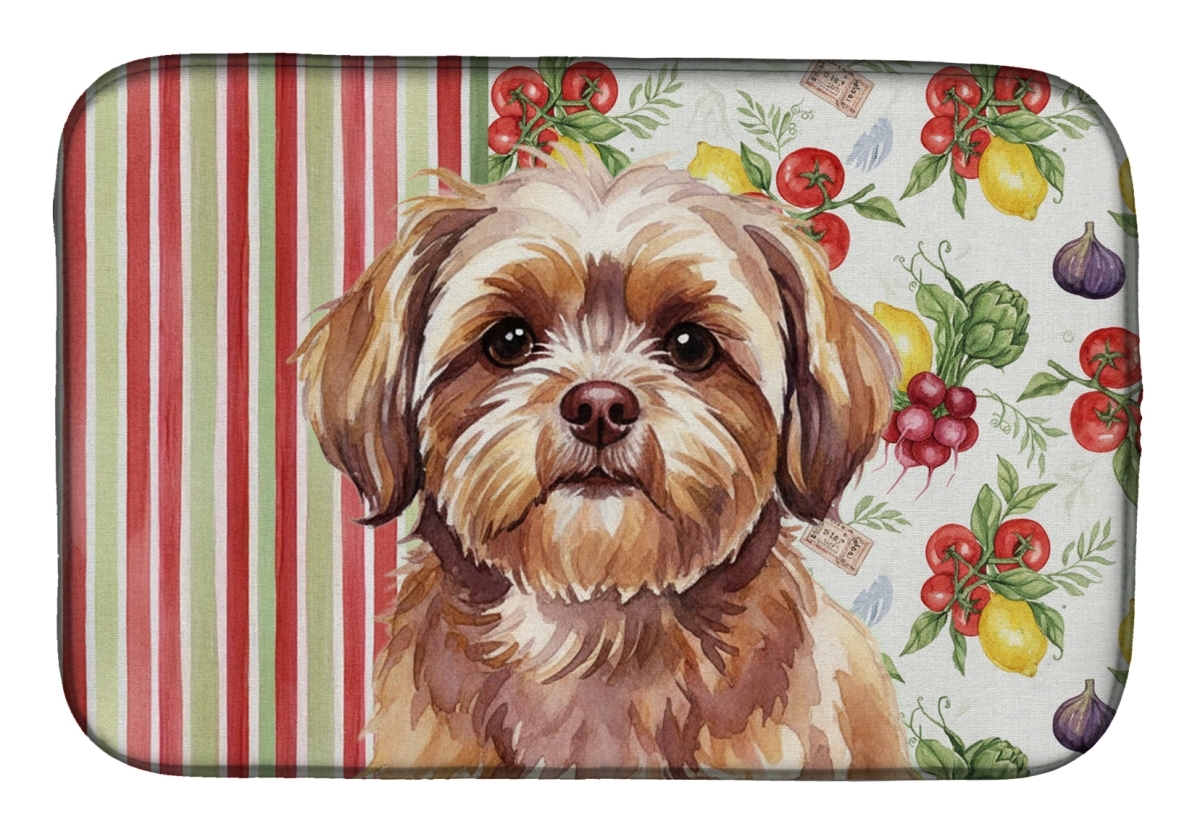 Picture of Carolines Treasures WDK8419DDM 21 x 14 in. Liver Shih Tzu Vegetables Dish Drying Mat