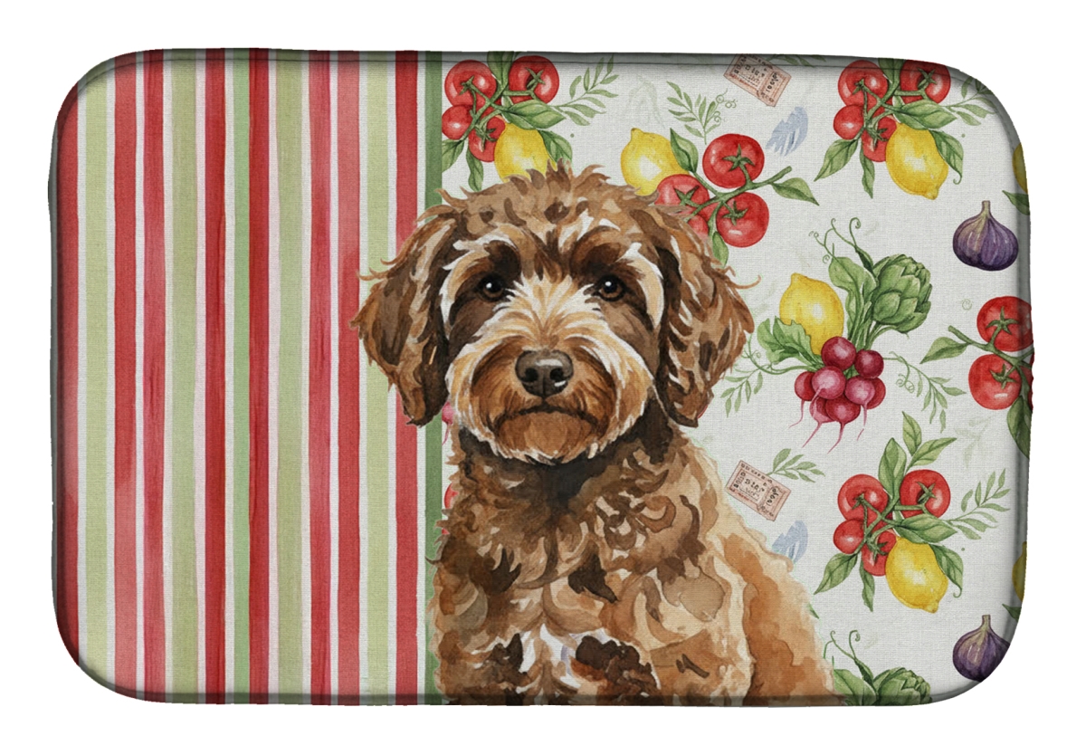 Picture of Carolines Treasures WDK8426DDM 21 x 14 in. Spanish Water Dog Vegetables Dish Drying Mat
