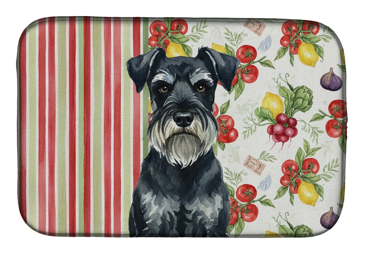 Picture of Carolines Treasures WDK8432DDM 21 x 14 in. Standard Schnauzer Vegetables Dish Drying Mat