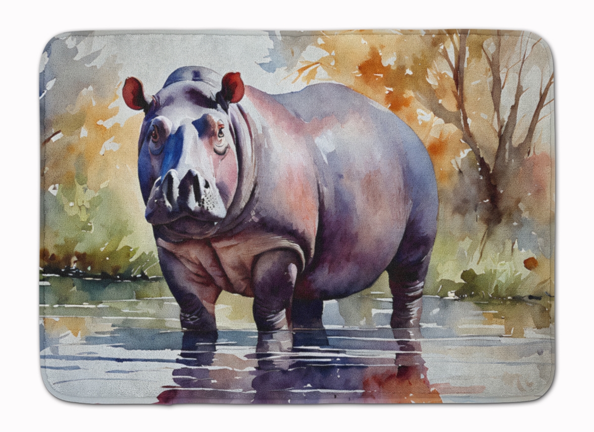 DAC2932RUG 19 x 27 in. Hippopotamus Memory Foam Kitchen Mat