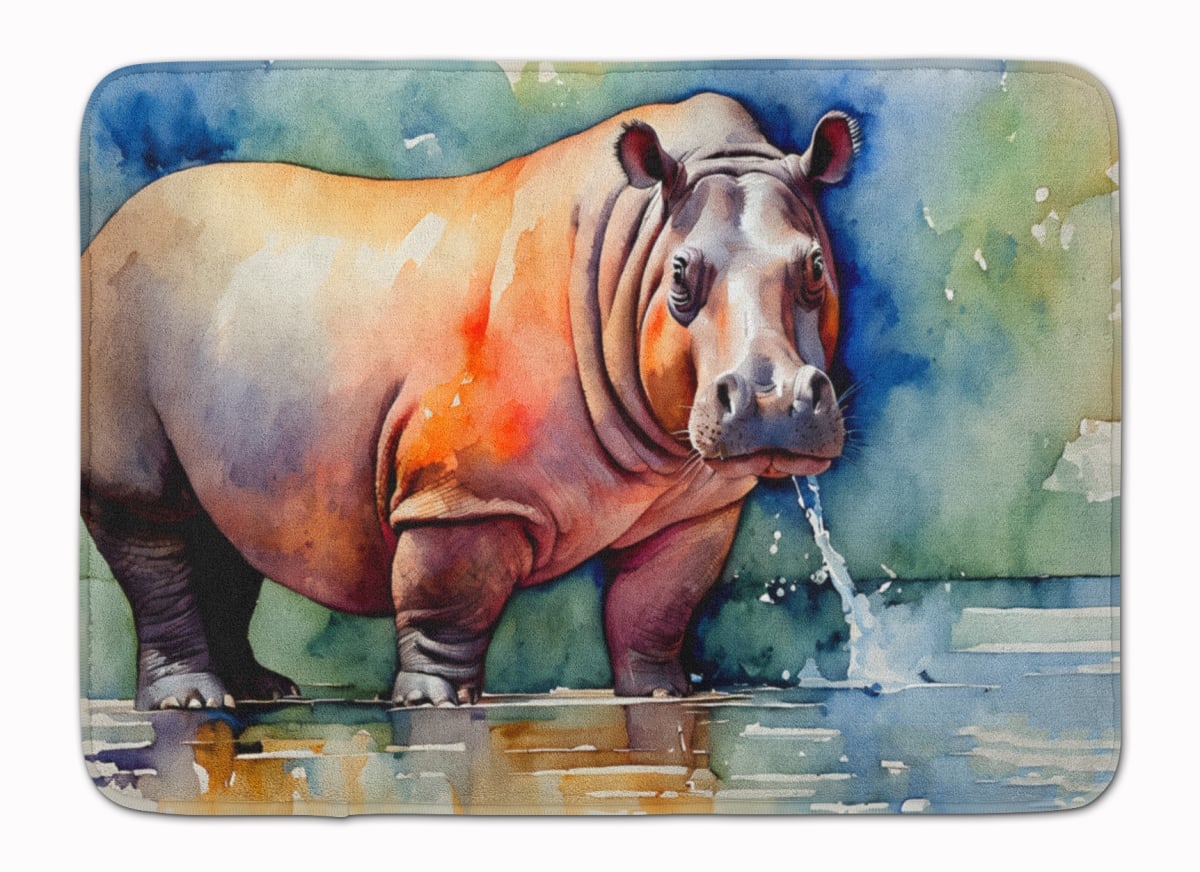 DAC2934RUG 19 x 27 in. Hippopotamus Memory Foam Kitchen Mat
