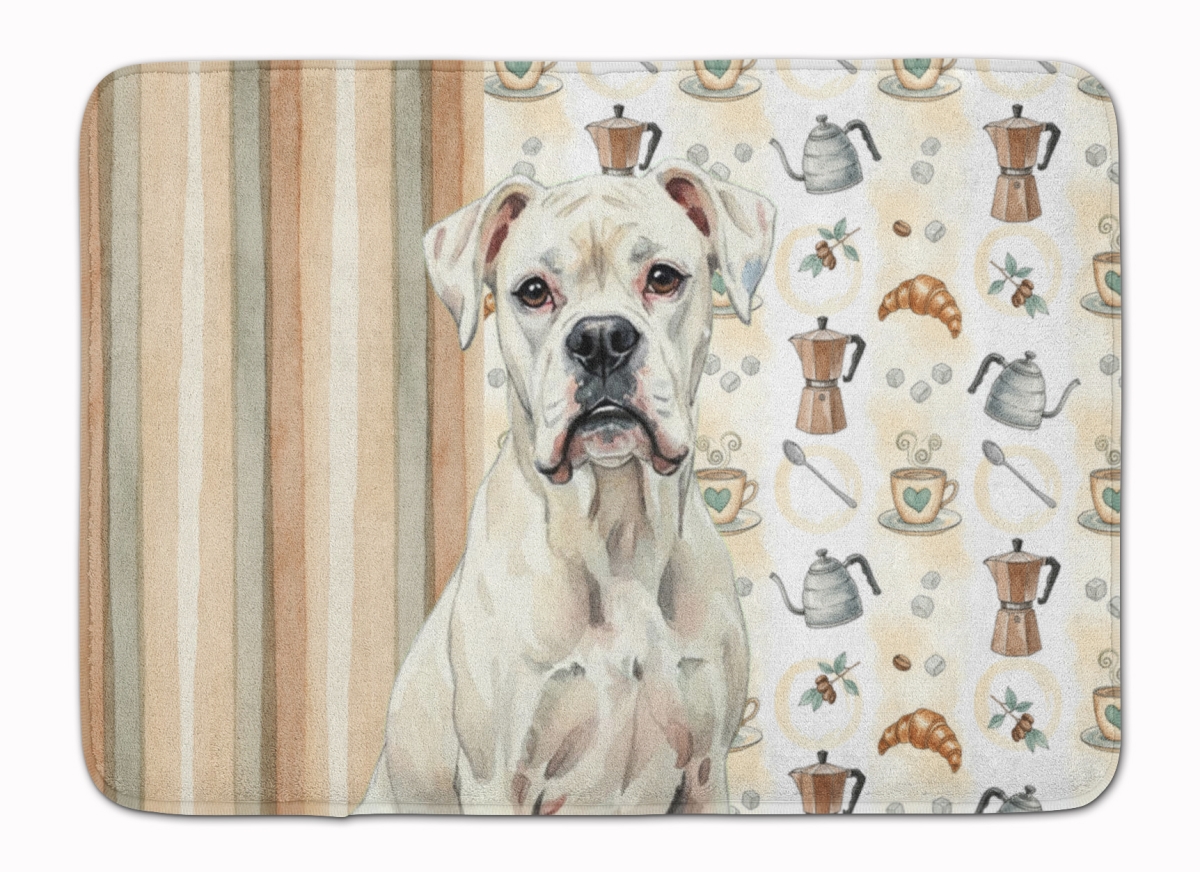 WDK7337RUG 19 x 27 in. White Boxer Coffee Bar Memory Foam Kitchen Mat