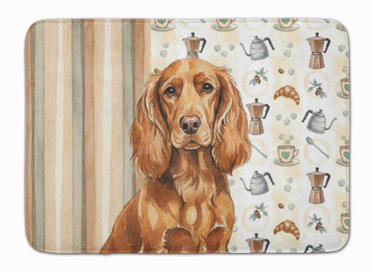 WDK7338RUG 19 x 27 in. Boykin Spaniel Coffee Bar Memory Foam Kitchen Mat
