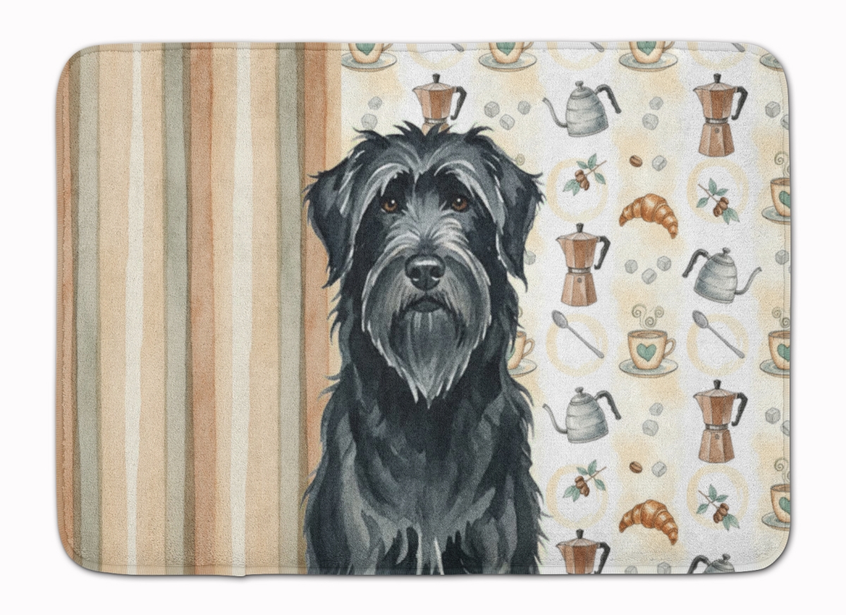 WDK7340RUG 19 x 27 in. Black Briard Coffee Bar Memory Foam Kitchen Mat