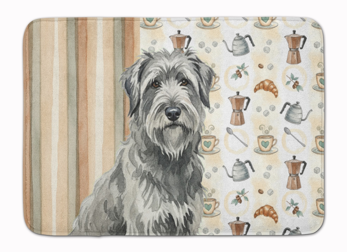 WDK7341RUG 19 x 27 in. Gray Briard Coffee Bar Memory Foam Kitchen Mat
