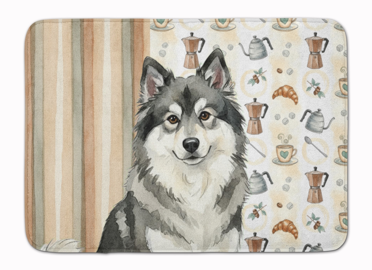 WDK7488RUG 19 x 27 in. Keeshond Coffee Bar Memory Foam Kitchen Mat