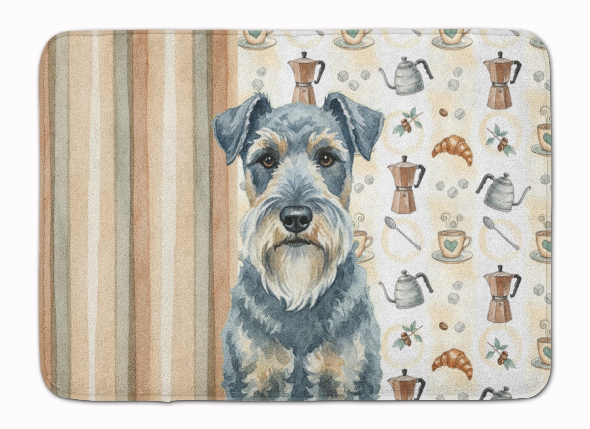 WDK7489RUG 19 x 27 in. Kerry Blue Terrier Coffee Bar Memory Foam Kitchen Mat