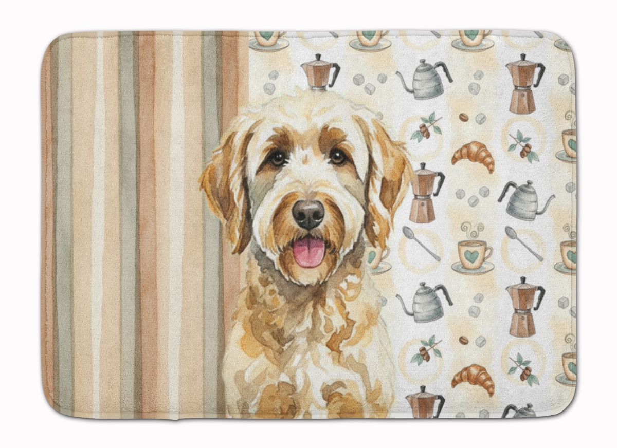 WDK7491RUG 19 x 27 in. Labradoodle Coffee Bar Memory Foam Kitchen Mat