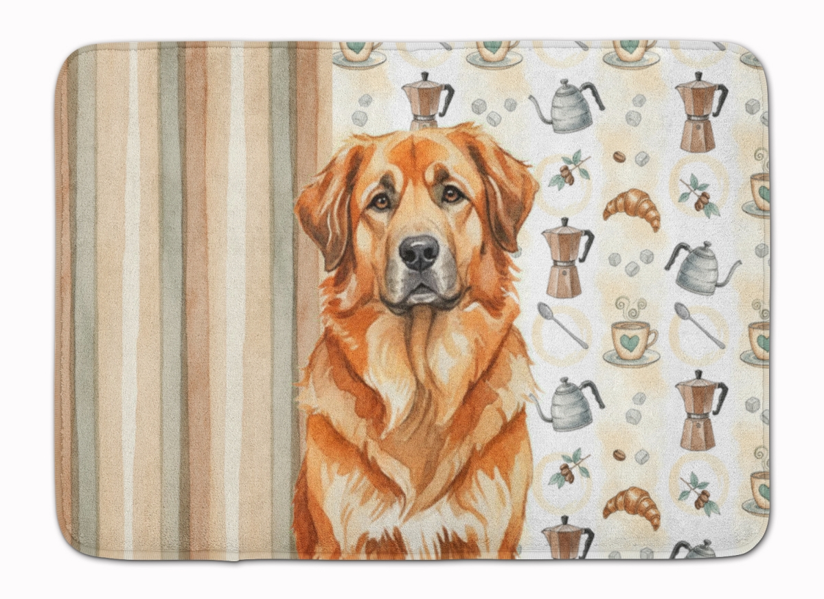 WDK7499RUG 19 x 27 in. Red Leonberger Coffee Bar Memory Foam Kitchen Mat