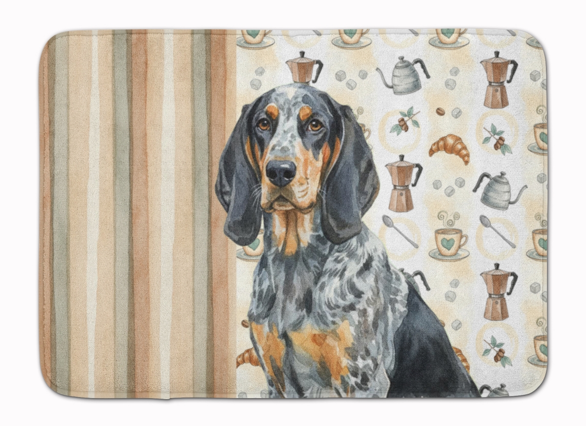 WDK7319RUG 19 x 27 in. Bluetick Coonhound Coffee Bar Memory Foam Kitchen Mat