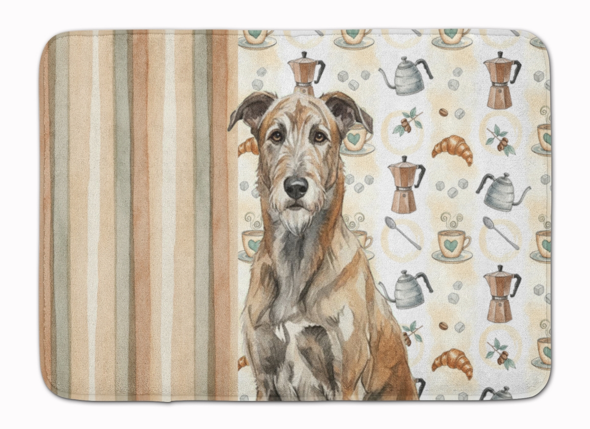WDK7474RUG 19 x 27 in. Brindle Irish Wolfhound Coffee Bar Memory Foam Kitchen Mat