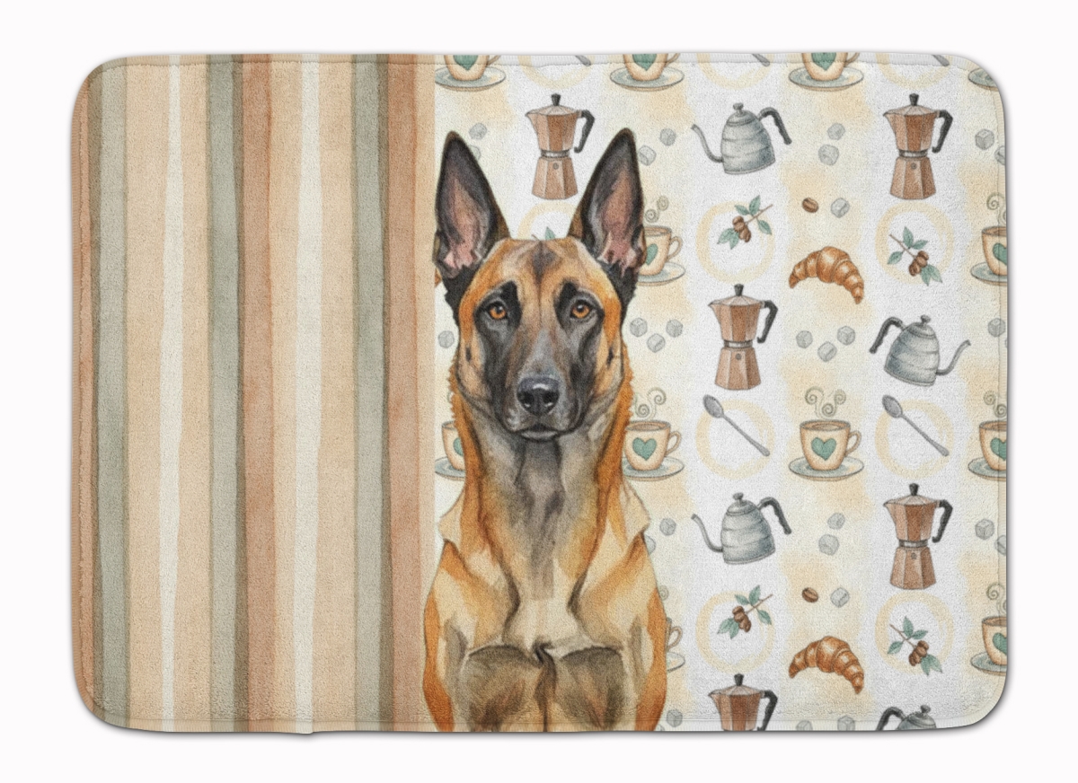 WDK7308RUG 19 x 27 in. Belgian Malinois Coffee Bar Memory Foam Kitchen Mat