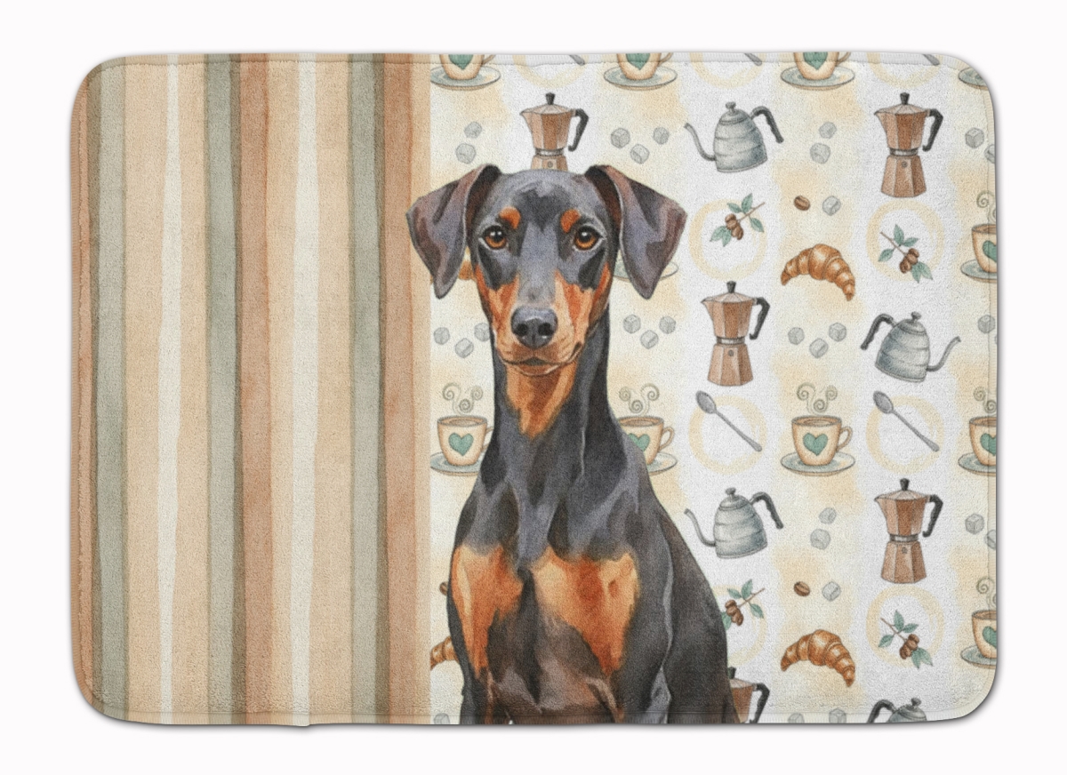 WDK7442RUG 19 x 27 in. German Pinscher Coffee Bar Memory Foam Kitchen Mat