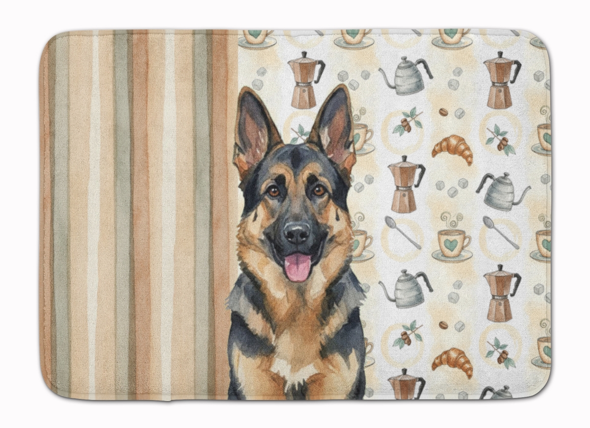 WDK7446RUG 19 x 27 in. German Shepherd Coffee Bar Memory Foam Kitchen Mat