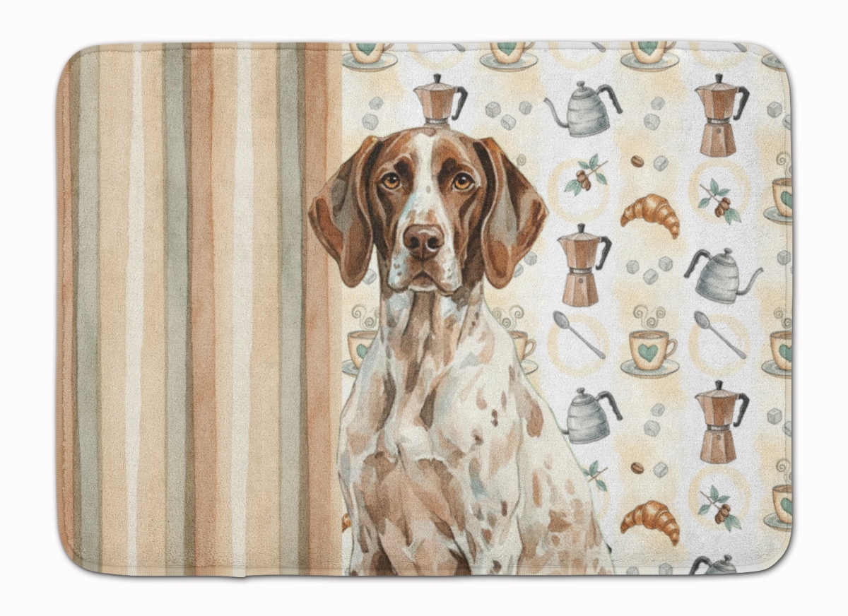WDK7448RUG 19 x 27 in. German Shorthaired Pointer Coffee Bar Memory Foam Kitchen Mat