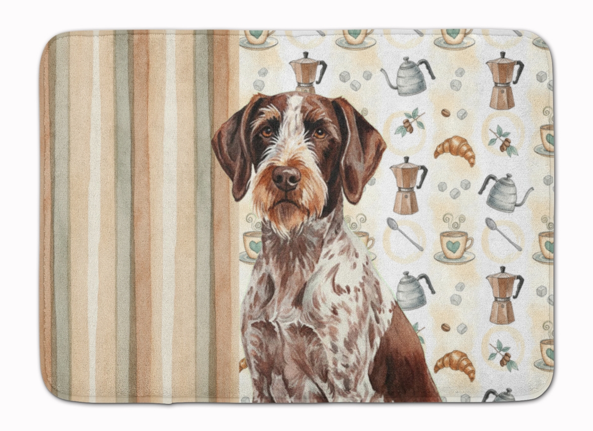 WDK7450RUG 19 x 27 in. Roan German Wirehaired Pointer Coffee Bar Memory Foam Kitchen Mat