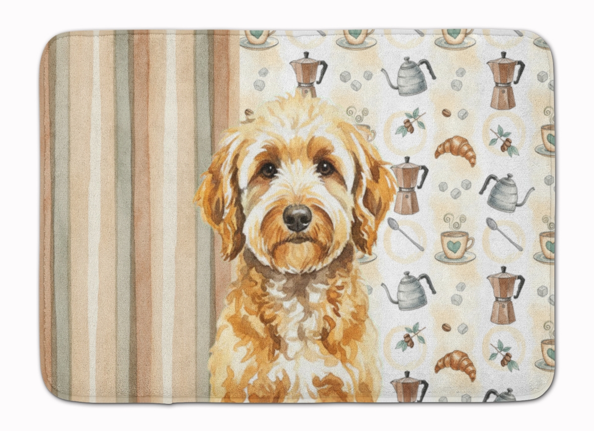 WDK7452RUG 19 x 27 in. Goldendoodle Coffee Bar Memory Foam Kitchen Mat