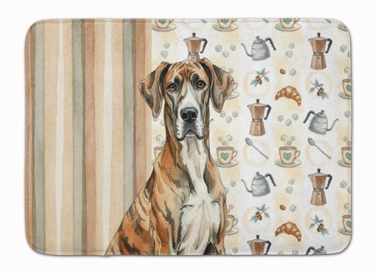 WDK7455RUG 19 x 27 in. Brindle Great Dane Coffee Bar Memory Foam Kitchen Mat