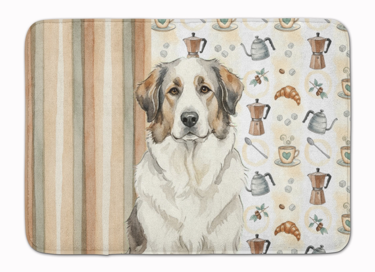 WDK7456RUG 19 x 27 in. decalr Great Pyrenees Coffee Bar Memory Foam Kitchen Mat