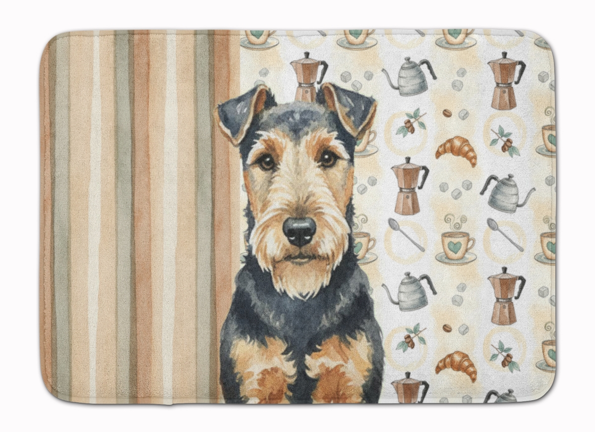 WDK7649RUG 19 x 27 in. Welsh Terrier Coffee Bar Memory Foam Kitchen Mat