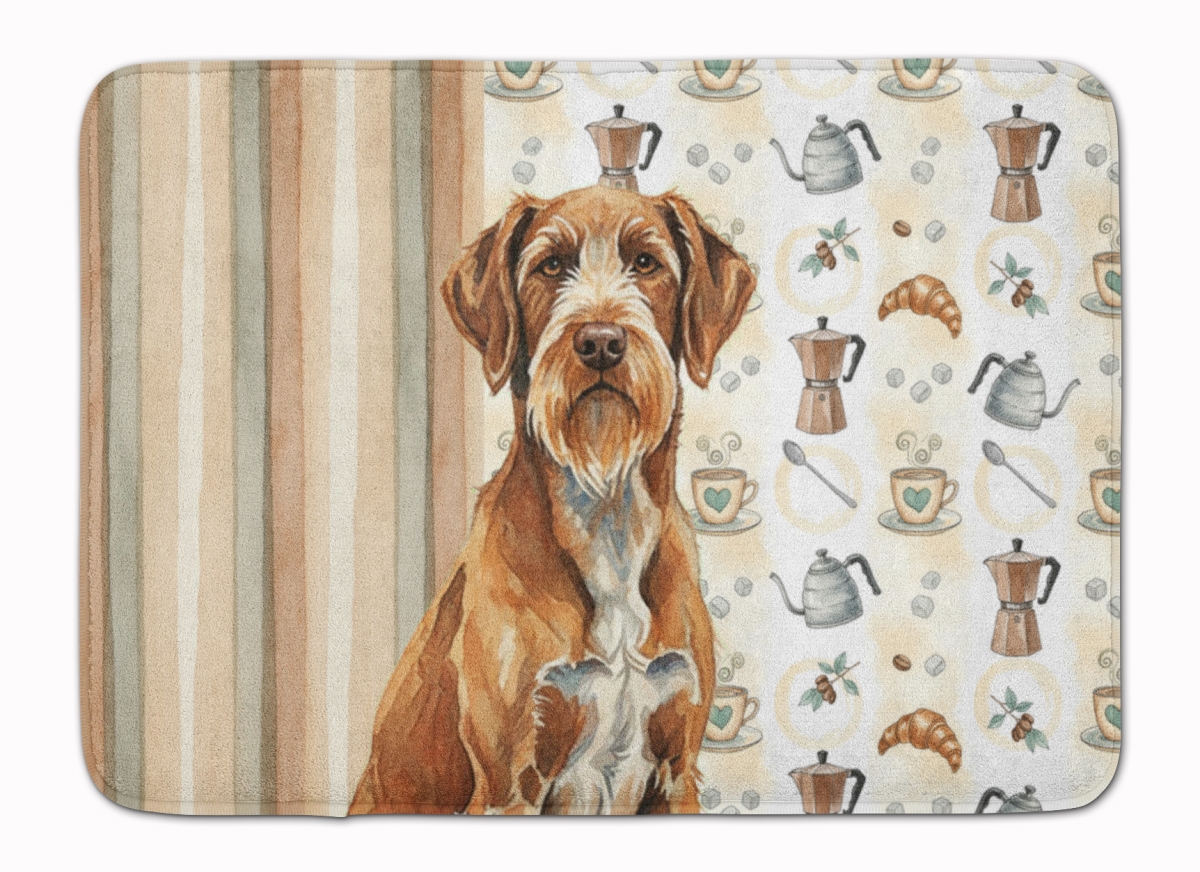 WDK7658RUG 19 x 27 in. Wirehaired Pointing Griffon Coffee Bar Memory Foam Kitchen Mat