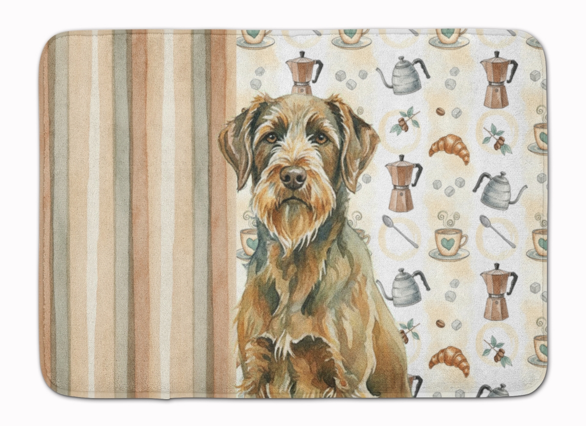 WDK7659RUG 19 x 27 in. Chestnut Wirehaired Pointing Griffon Coffee Bar Memory Foam Kitchen Mat