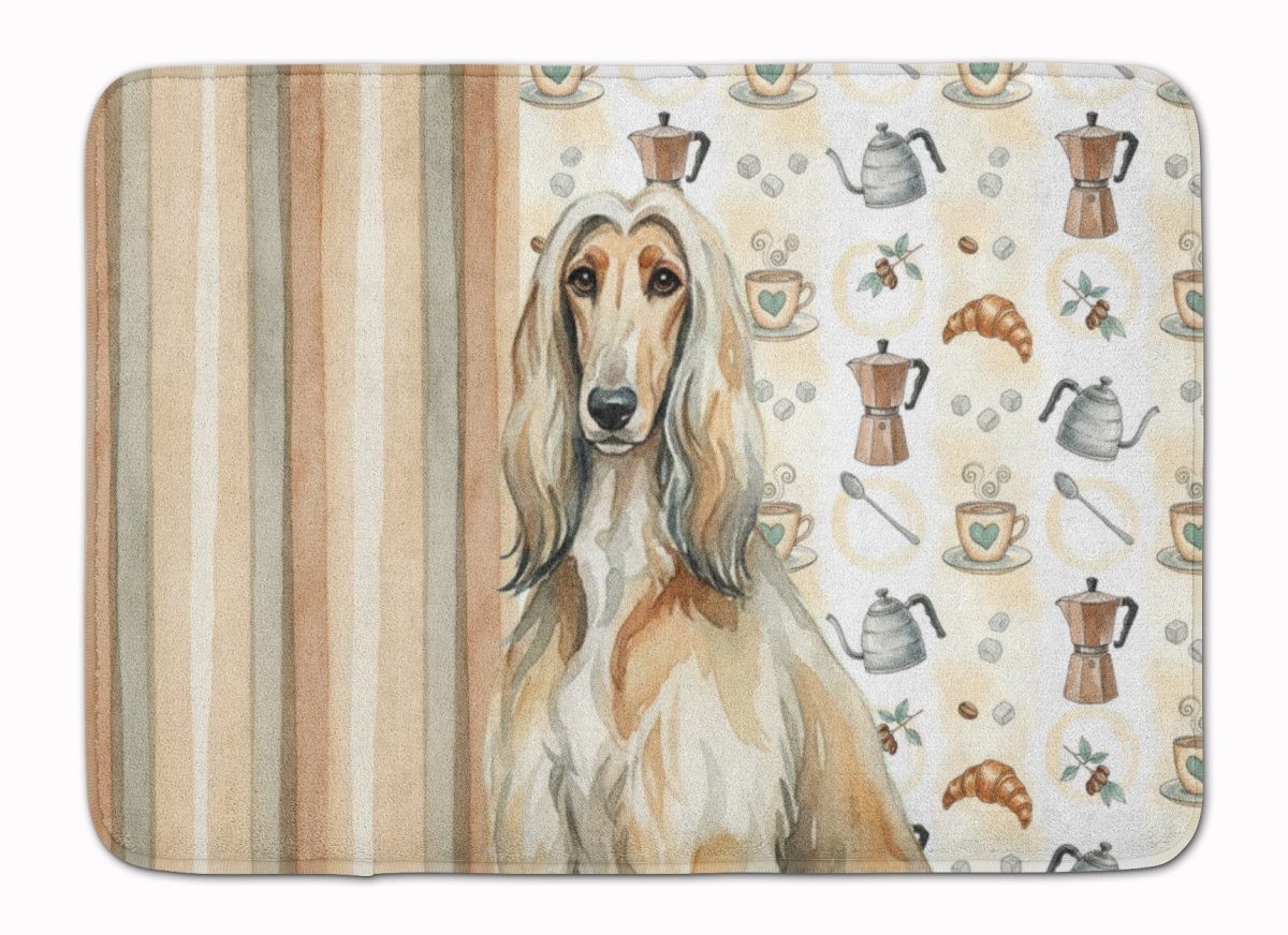 WDK7266RUG 19 x 27 in. Afghan Hound Coffee Bar Memory Foam Kitchen Mat