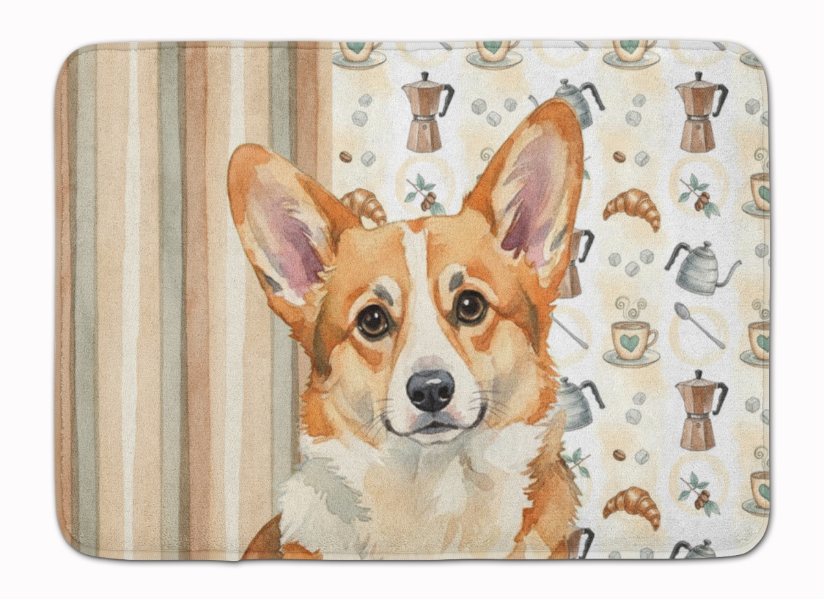 WDK7553RUG 19 x 27 in. Corgi Coffee Bar Memory Foam Kitchen Mat