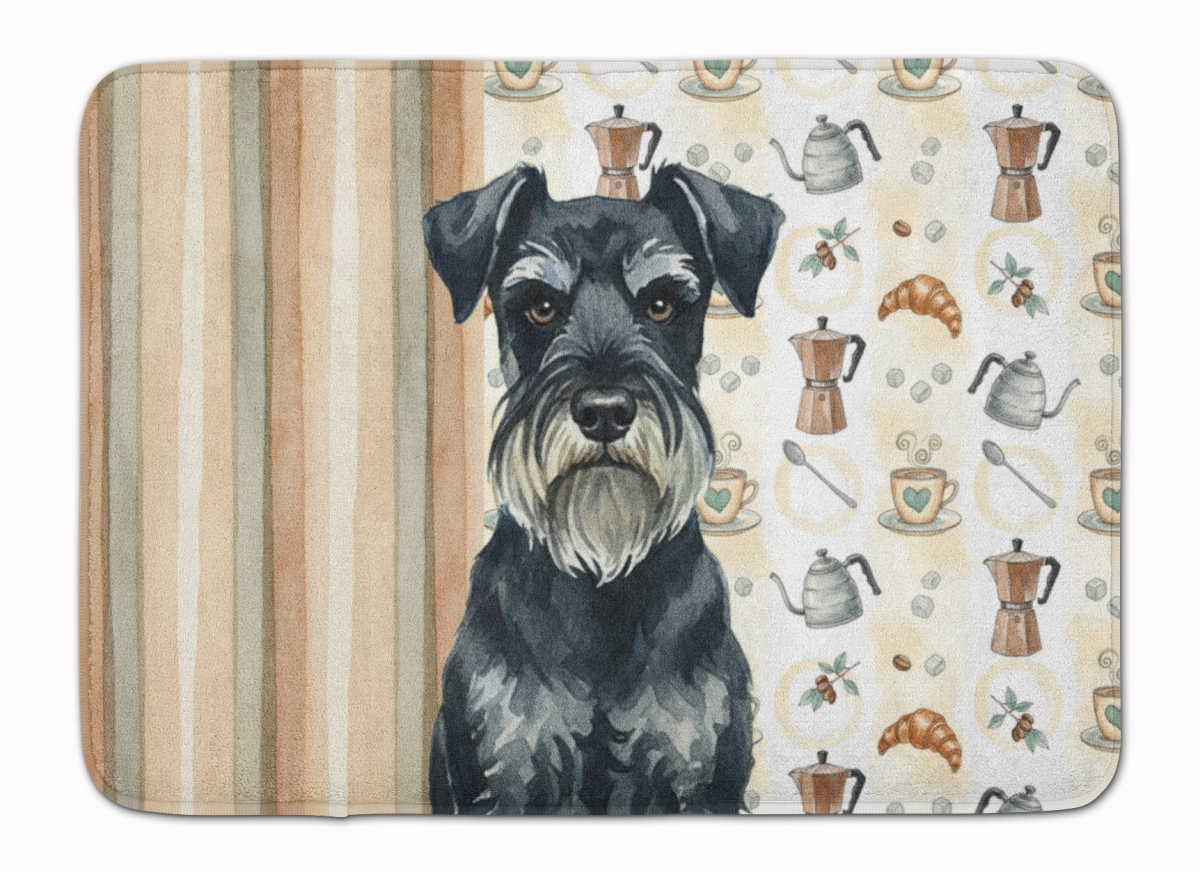 WDK7632RUG 19 x 27 in. Standard Schnauzer Coffee Bar Memory Foam Kitchen Mat