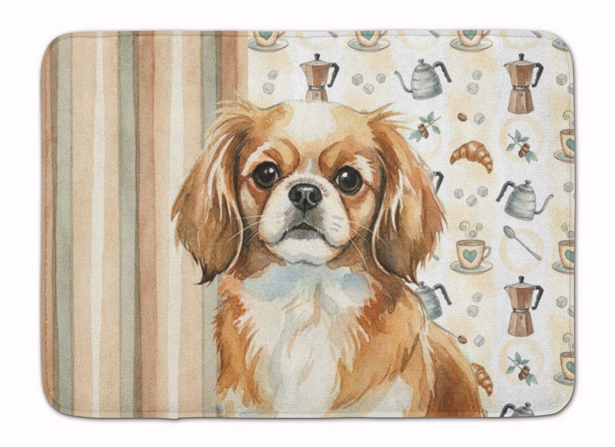 WDK7638RUG 19 x 27 in. Tibetan Spaniel Coffee Bar Memory Foam Kitchen Mat