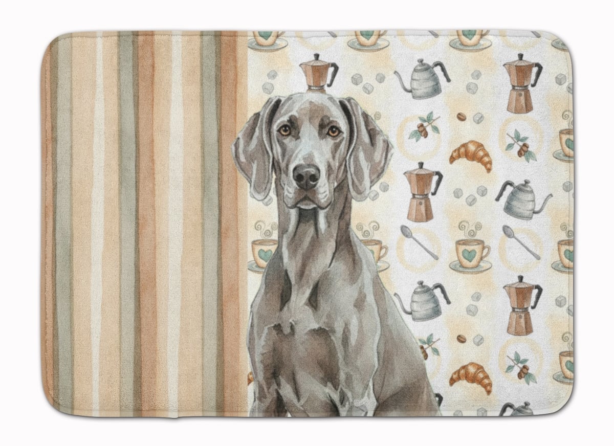 WDK7647RUG 19 x 27 in. Weimaraner Coffee Bar Memory Foam Kitchen Mat